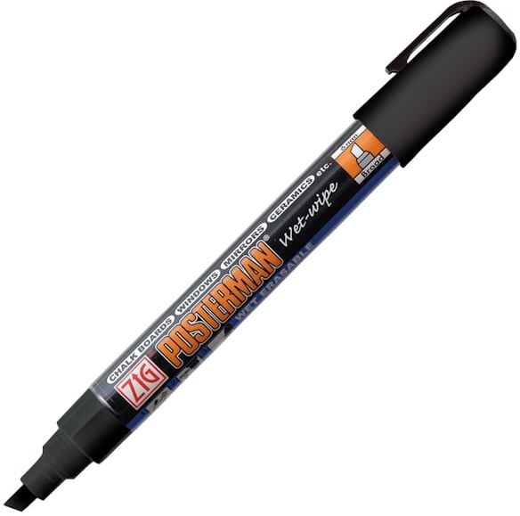 ZIG Wet-Wipe 6mm svart 12st