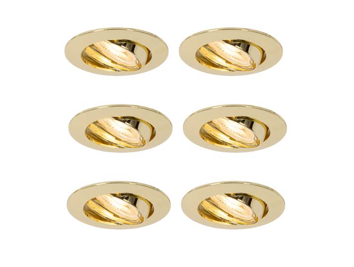 Lot de 6 spots encastrés laiton GU10 35 mm - Edu