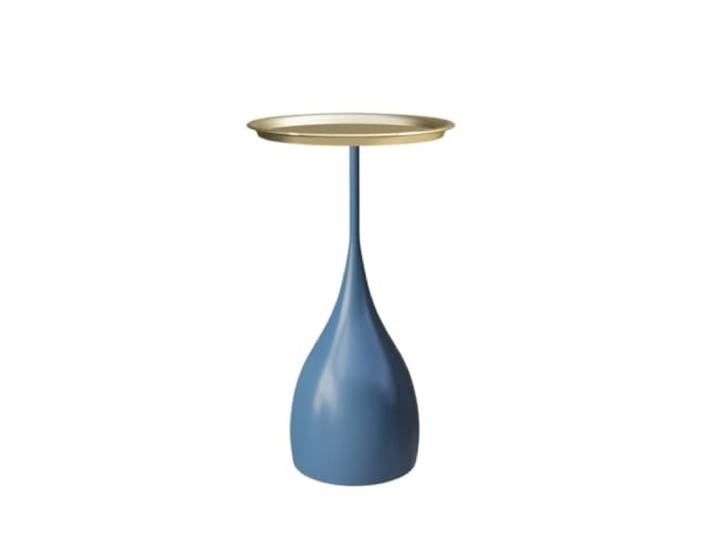 twwhyg Moderner runder Eck-Couchtisch, Kleiner Beistelltisch for das Wohnzimmersofa(Blue 3)