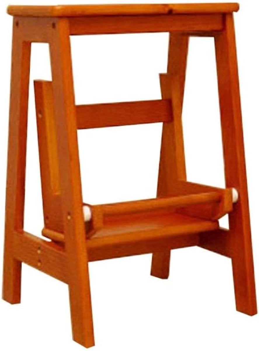 Houten Trap Stoel Mobiele Ladder Bruin