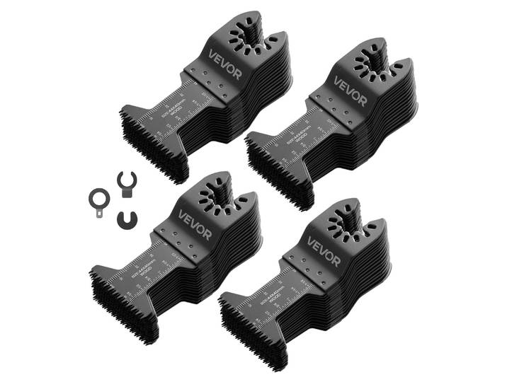 VEVOR\, 60 lames de scie multifonction\, lames de scie oscillante avec dents japonaises\, accessoires pour outils oscillants pour bois\, plastique et PVC\, accessoires pour outils multifonction compatibles avec Bosch\, Fein\, Dewalt\, Milwaukee\, Craftsman