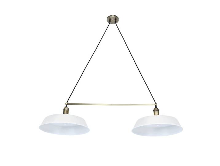 Suspension 2 lumières moderne en métal blanc