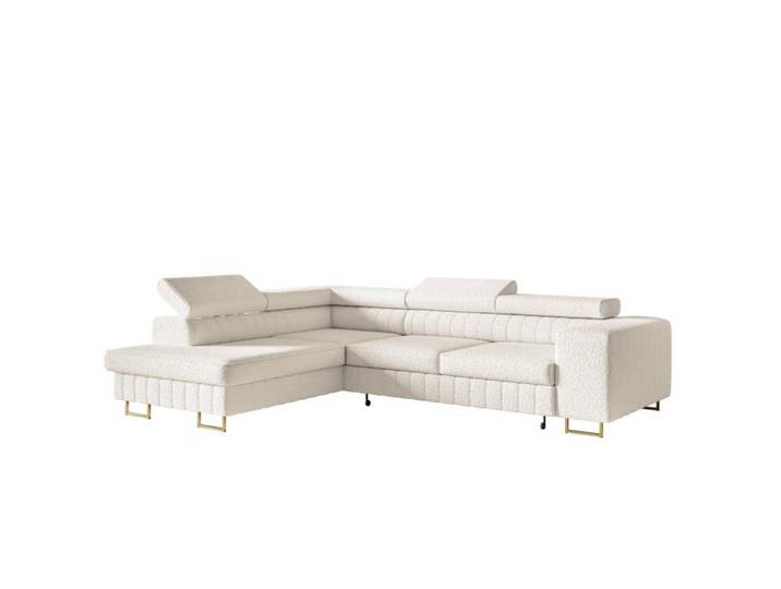 Sepro Meble Ecksofa Milch Catch Me 01 Linke Seite Goldene Beine, Ecru, 274x203 cm, Wohnzimmer, Sofas & Couches, Wohnlandschaften, Ecksofas