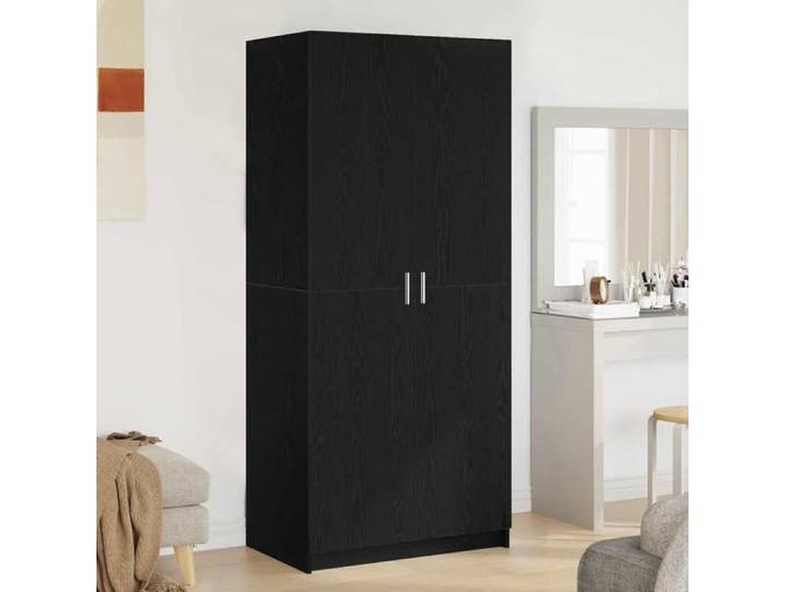 Moderne Haut Armoire Vaisselier - Chêne noir - 80x50 5x180 cm - Bois d'ingénierie - Armoire de chambre @FR 4102