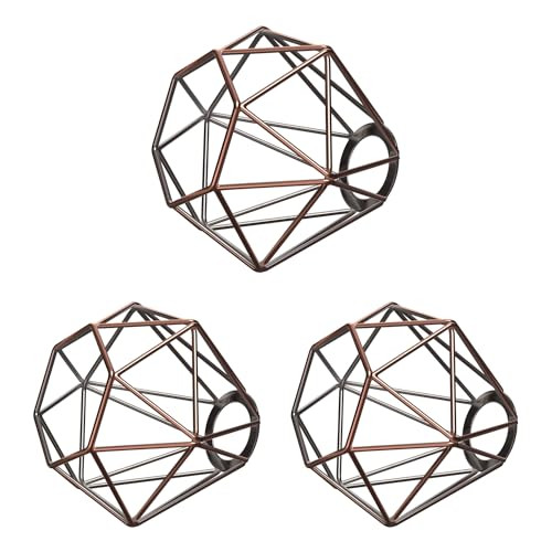 ledscom.de Set van 3 kooi-lampenkappen, Brons, E27 / E14, Diameter: 160 mm