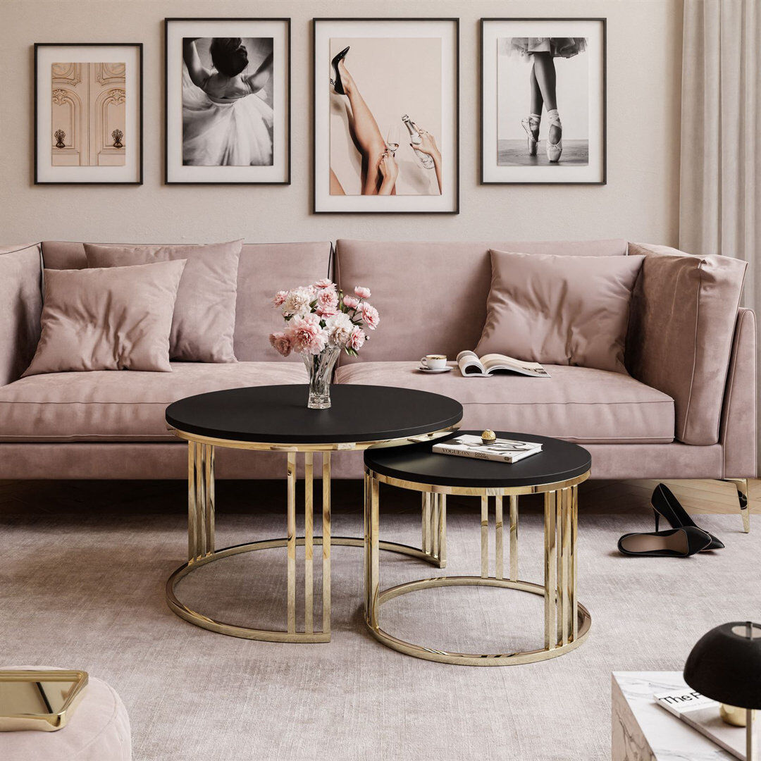 Ivy Bronx Clemont Coffee Table Gold Chrome