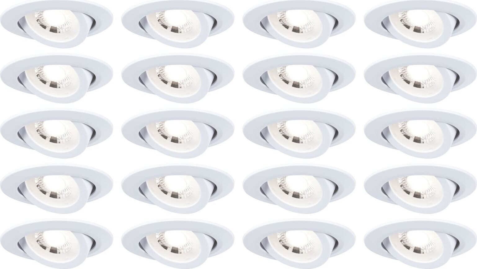 Paulmann LED inbouwspots, set van 20, kantelbaar