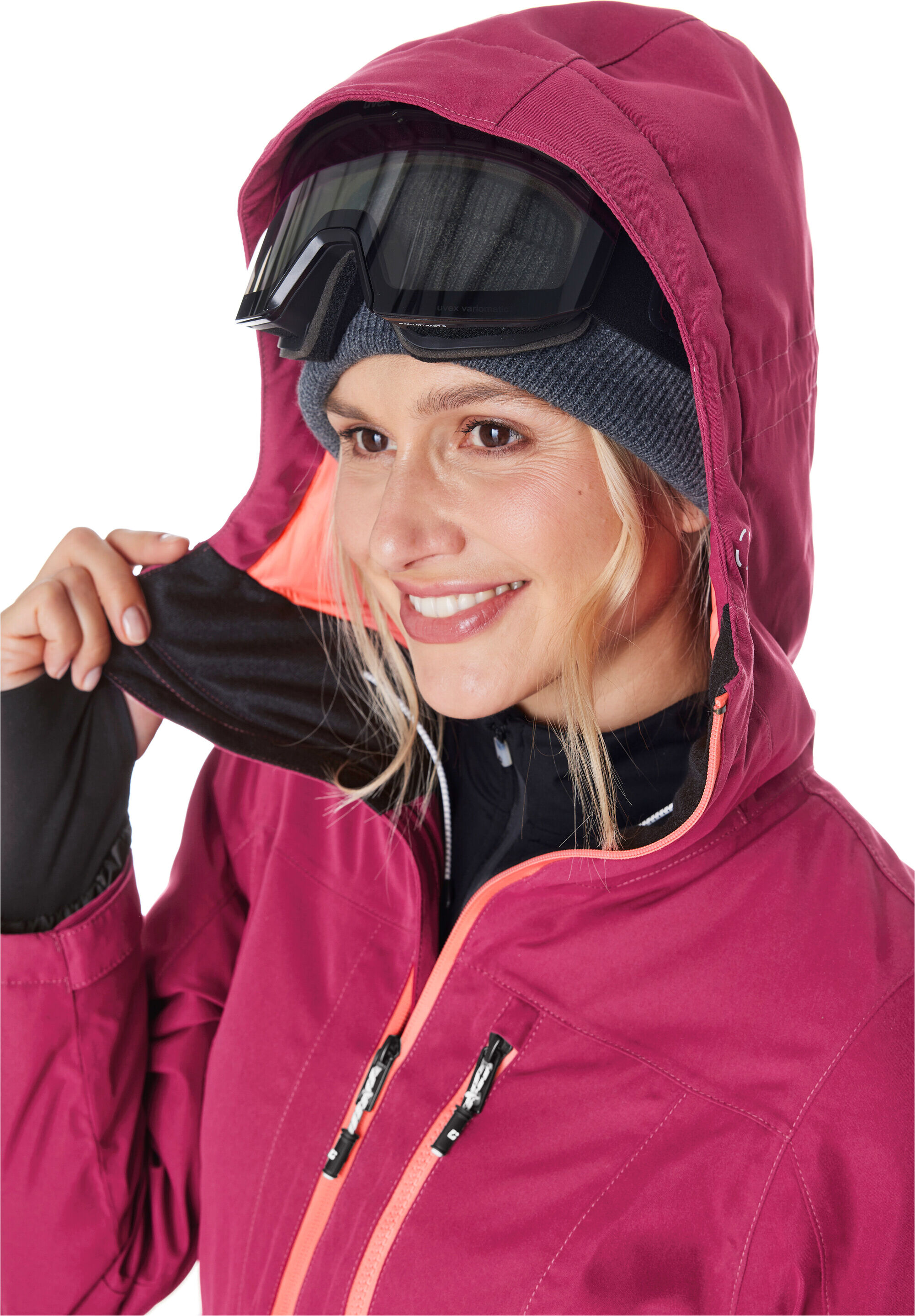 Skijacke KILLTEC "KSW 276 WMN SKI JCKT", Damen, Gr. 36, pink (fuchsia), Obermaterial: 100% Polyester.Futter: 100% Polyamid.Füllung: 100% Polyester, Jacken Skijacke, Wasserdichte Damenjacke mit Schneefang, Atmungsaktivität und Taschen fuchsia 36