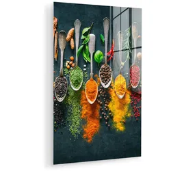 ACRYLGLASBILD Kräuter - Gewürze - Löffel 80x120 cm