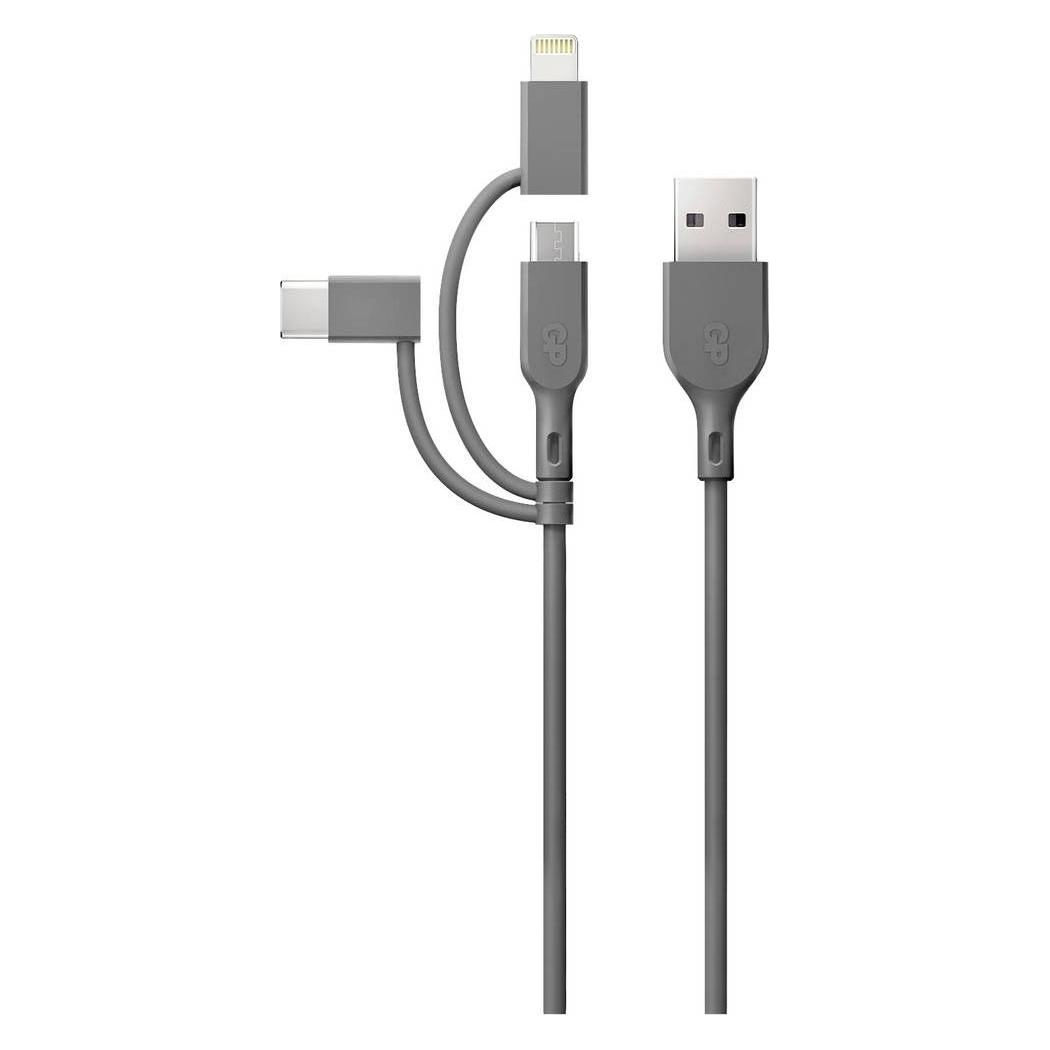 GP Batteries CY1N Lade & Sync Kabel 1m 3in1 USB-A auf Micro/USB-C/Light (1 m, USB 2.0, 18 W) (160GPCY1N-C1)