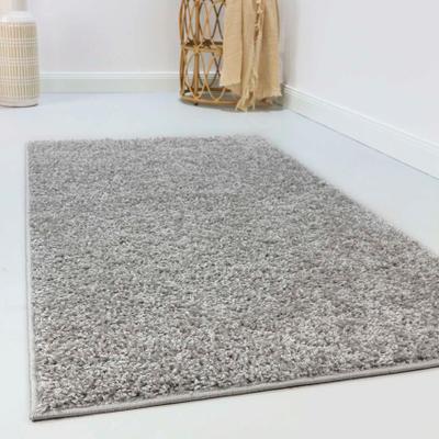 Hochflor-Teppich ESPRIT "Whisper Shag ESP-9977", grau (hellgrau), B:80cm H:30mm L:300cm, Polypropylen, Teppiche, Läufer, uni, waschbar, mit Antirutschbeschichtung, Wohnzimmer
