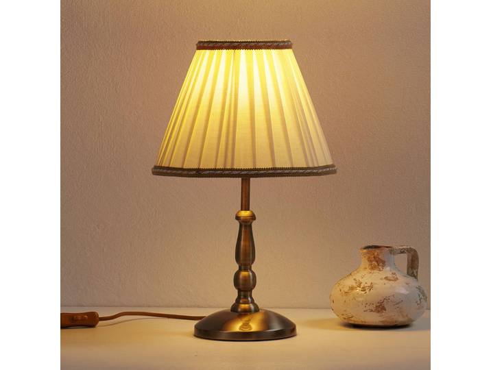ORION Nachttischlampe ROSELLA, bronze / altmessing, für Wohn- / Esszimmer, Metall, Antik, Tischlampe
