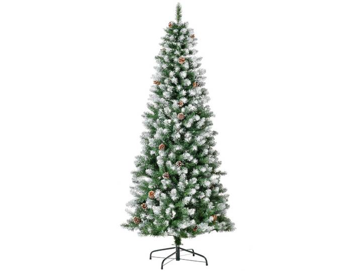 KÜNSTLICHER Weihnachtsbaum, 180 cm Christbaum mit Kunstschnee, Indoor