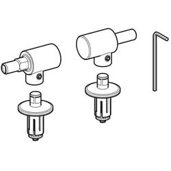 Geberit Scharnier-Set 598058000 mit Absenkautomatik, verchromt, für WC-Sitz
