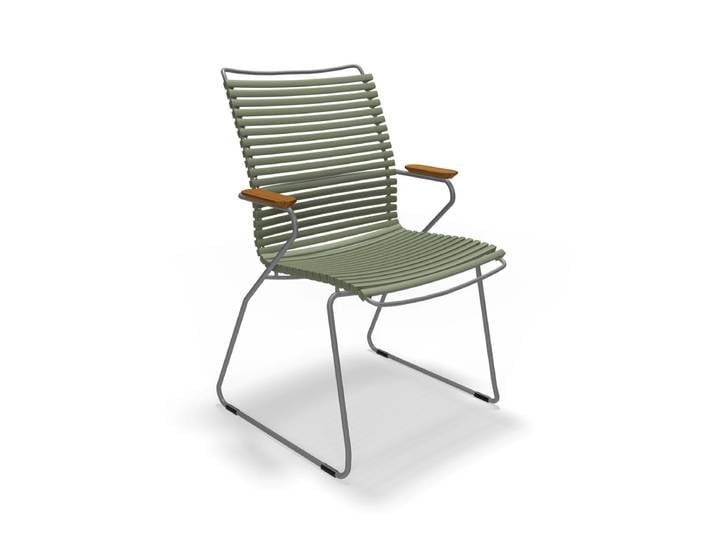 HOUE - CLICK Outdoor Dining Armlehnstuhl mit hoher Lehne, olivgrün
