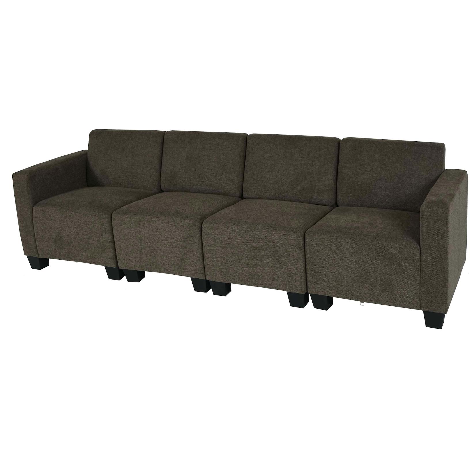 Modular 4-Sitzer Sofa Couch Moncalieri, Stoff/Textil ~ braun