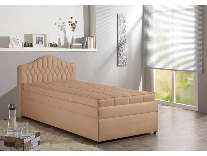 Polsterbett MAINTAL, braun (karamell), B:110cm, Betten, Polsterbett