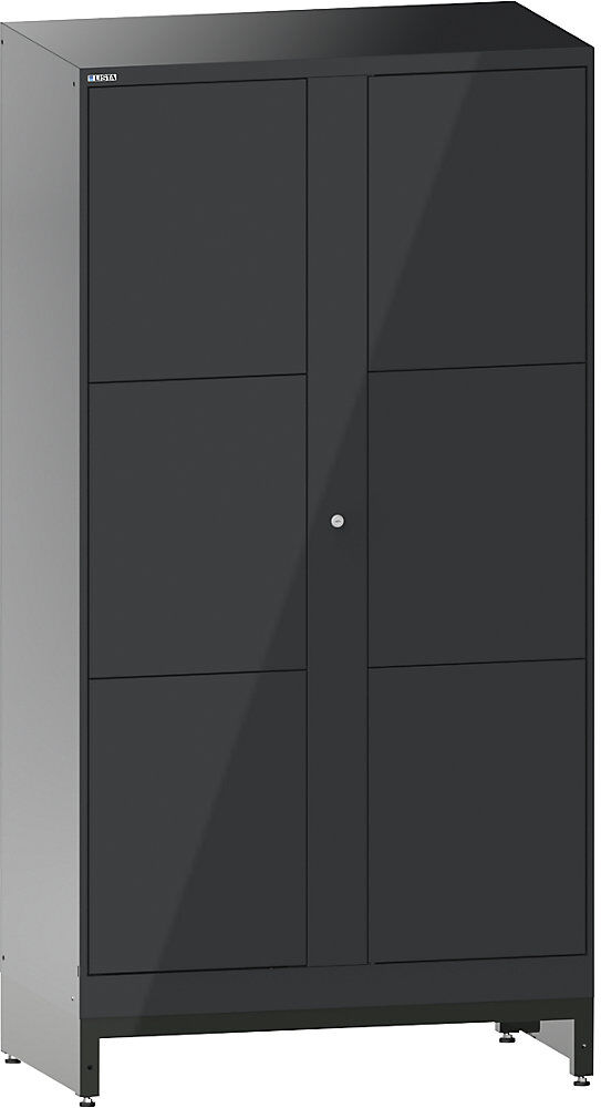 E-Multicabinet Fächerschrank, Erweiterungsmodul, HxBxT 1970 x 1000 x 580 mm, 2 x 3 Fächer, anthrazitgrau LISTA