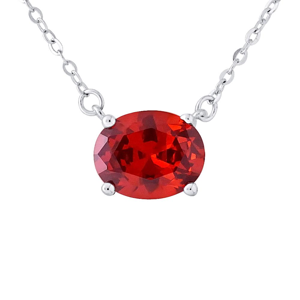Solitaire ketting zirkoniumoxide rode passie 925