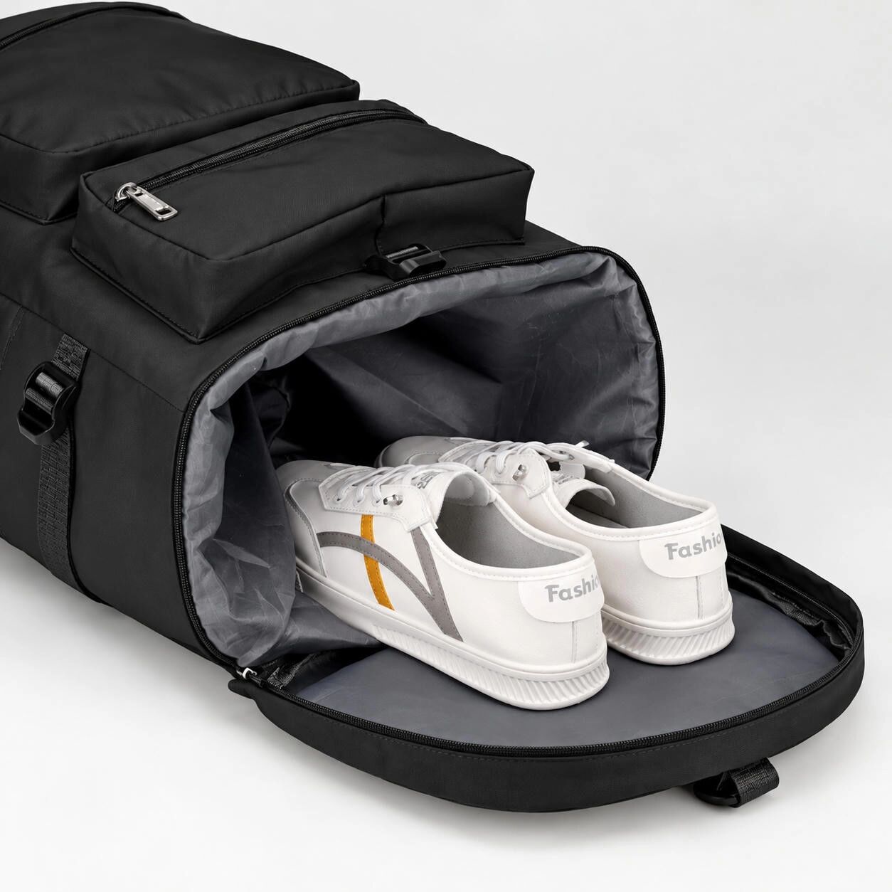 INF Sac à dos de voyage, sac à dos de cabine avec compartiment à chaussures Le noir