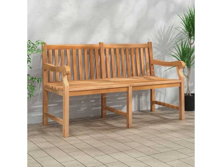 vidaXL Gartenbank 150 cm Massivholz Teak
