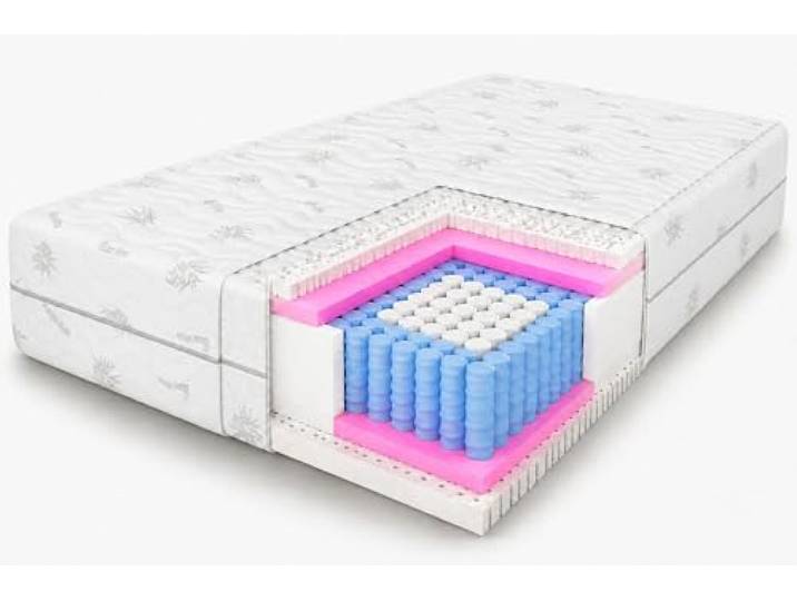 Taschenfederkernmatratze 160x200 Paris, H3/H4, Aloe Vera, Latex, 27 cm Matratze 160x200, zweiseitige Härte, hypoallergener Bezug