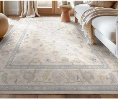Well Woven Ushak Konya Updated Traditional Pastel Flat-Weave Area Rug
