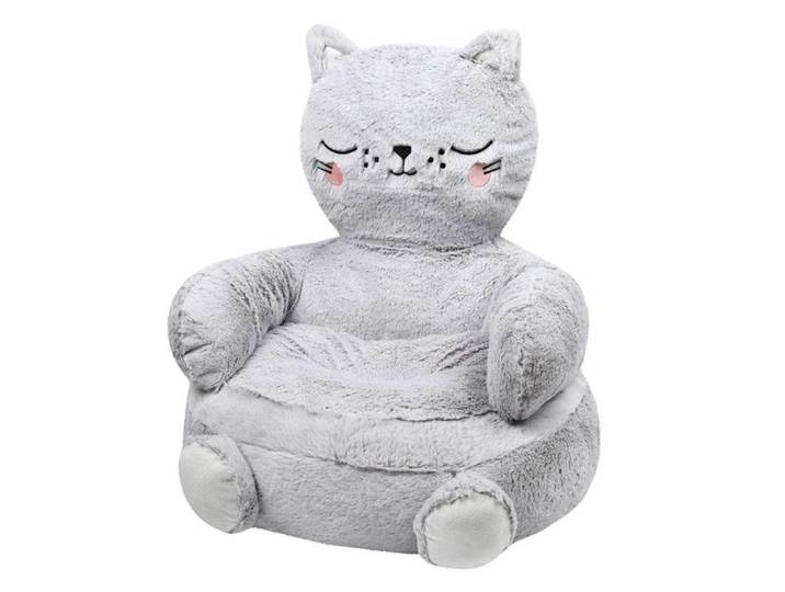 Pouf enfant chat Louisa gris  45 x 45 x 45 cm