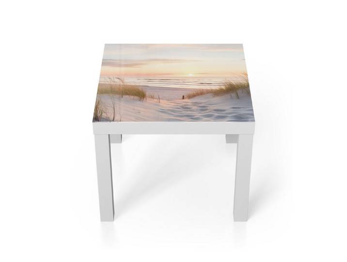 DEQORI Couchtisch 'Abendruhe am Strand', Glas Beistelltisch Glastisch modern