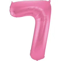 XL Folienballon Zahl 7 matt rosa
