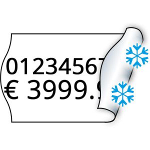 METO Preisetiketten 8596100 TK, weiß, 26 x 16 mm, permanent, für Tiefkühlung, 36 Rollen à 1.200 Stück