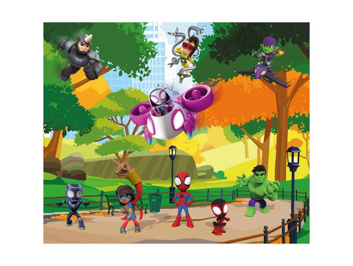 Marvel Fototapete Spidey Scavenger Hunt, Mehrfarbig, Cartoon, 300x250 cm, Tapeten & Wandverkleidungen, Fototapeten