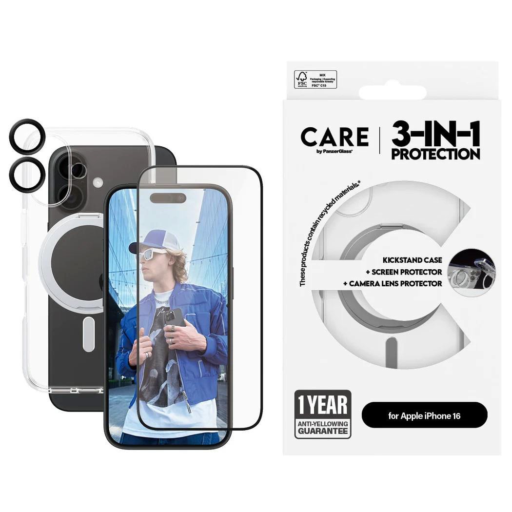 CARE by PanzerGlass Feature 3-in-1 Ceramic Set iPhone 16