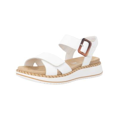 Riemchensandale REMONTE "Remonte Sandalen Glattleder", Damen, Gr. 38, weiß, Glattleder, Schuhe Riemchensandale