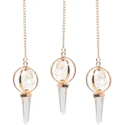 Stellar Gateway - Two Piece Spinning Merkaba Star in Copper Pendulum -  Clear Quartz