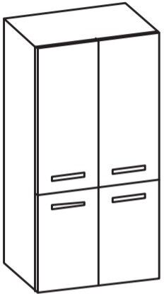 Artiqua 400 Midischrank, Oxid Dunkelgrau quer, 400-MTT-1-60-7184-723 400-MTT-1-60-7184-723