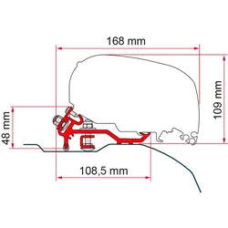 Fiamma Kit Fiat Ducato / Citroën Jumper / Peugeot Boxer - Low Profile L2-L3 - ab 2006 Markisenadapter für Fiamma F80 / F65schwarz