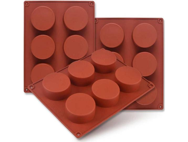 Zylinder-Silikonform 3er Set 18 Mulden, Rot, Kunststoff, 14.7x2.6x21 cm, Backen & Backzubehör, Backformen, Muffinformen
