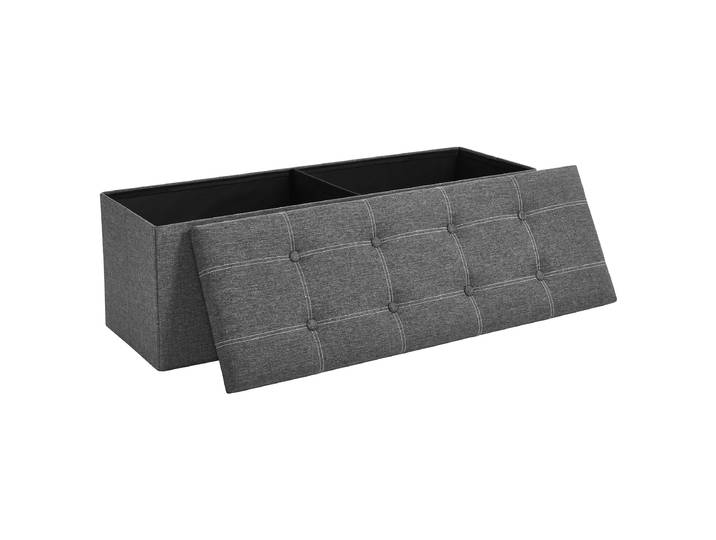 Pouf avec rangement 110cm Gris/Gris