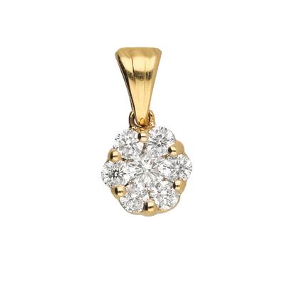 Kettenanhänger ADELIA´S "Anhänger 585 Gold ( 14K ) mit 7 Brillanten ( 0,13 ct )", gold, Schmuckanhänger, Damen, 0,13 VVS = sehr sehr kleine Einschlüsse, Gold, Kettenanhänger, Goldanhänger