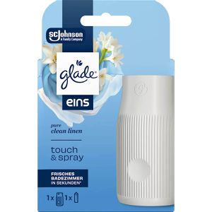 glade Raumduft eins, touch & spray, 10 ml, Starterset, bietet sofortigen Frischeschub, Pure Clean Linen