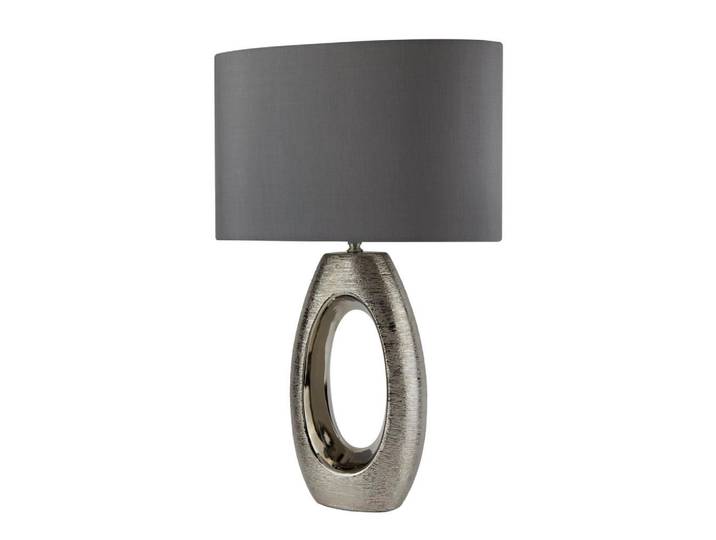 Tischleuchte Artisan, Grau, oval, 20x61x40 cm, Lampen & Leuchten, Innenbeleuchtung, Tischlampen, Tischlampen