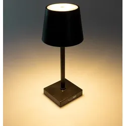 ChiliTec 24090 LED Akku Tischleuchte 1,2W 160lm 3000K Warmweiß, Touch-Dimmer, USB-C, 26cm, Schwarz