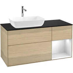 Villeroy & Boch Waschbeckenunterschrank Finion G81, Eckig Oak Veneer, 1200x603x501mm, mit Beleuchtung und SoftClosing