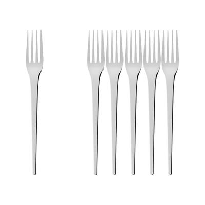 Tafelgabel VILLEROY & BOCH "Tafelgabel NewMoon 218 mm 6er Set silber", silber, B:6mm, Essgabeln, Spülmaschinenfest
