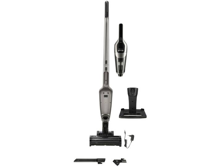 GORENJE Akku-Hand-und Stielstaubsauger SVC252110FSIIA, motorisierte Turbobürste, mit Display , grau (dunkelgrau), B:26cm H:118cm T:17cm, Akkusauger, 2in1 Akkusauger, hohe Saugkraft, 25.2 Volt Lithium-Akku, Akku-Hand-und Stielstaubsauger