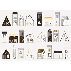 Sticker Adventskalenderzahlen "Häuser", 24 Stück