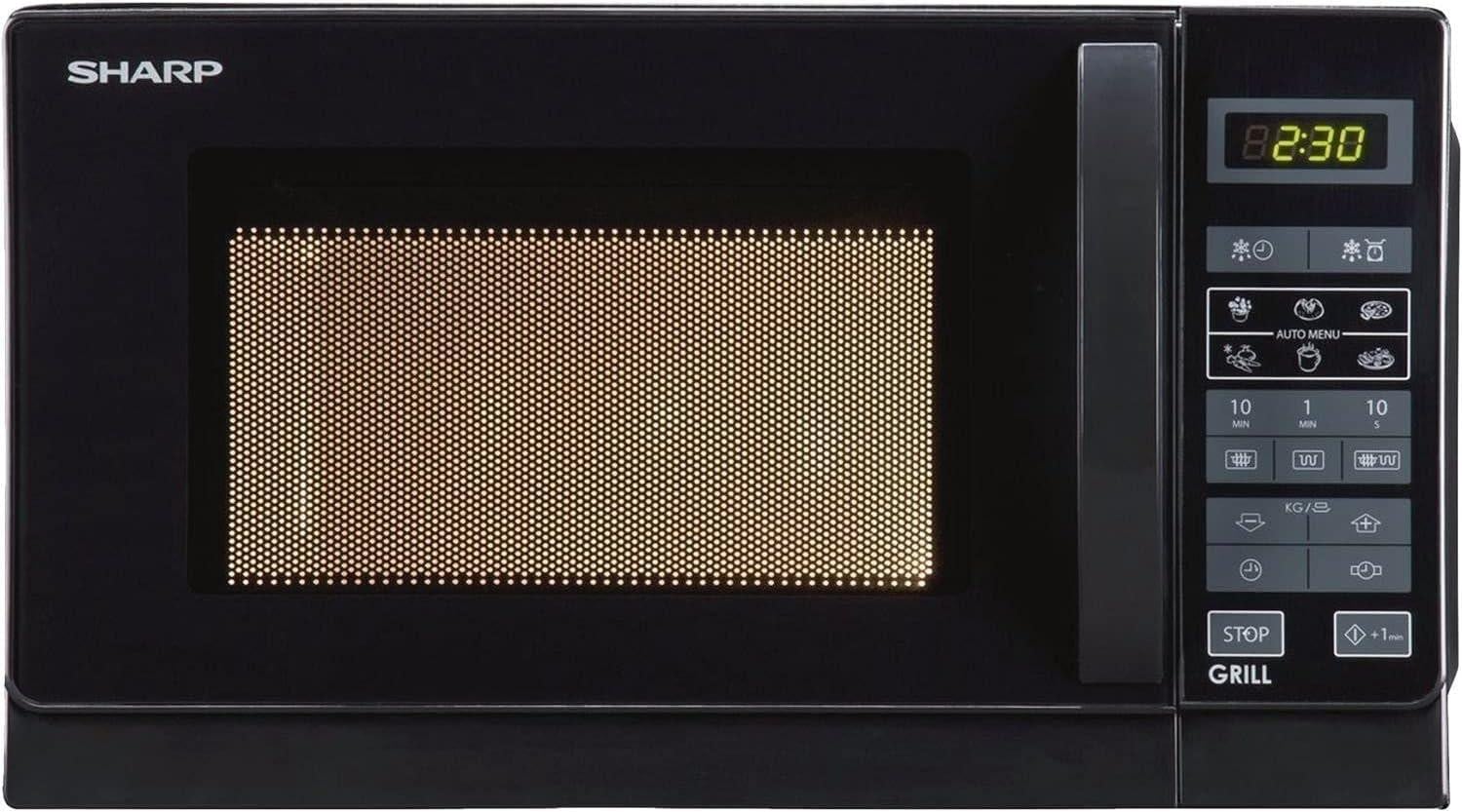 Sharp R642BKW magnetron met grillfunctie, 20 liter, 800 W, zwart