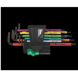 Wera Winkelschlüsselsatz 05024335001 967/9 TX BO Multicolour BlackLaser, 9-teilig