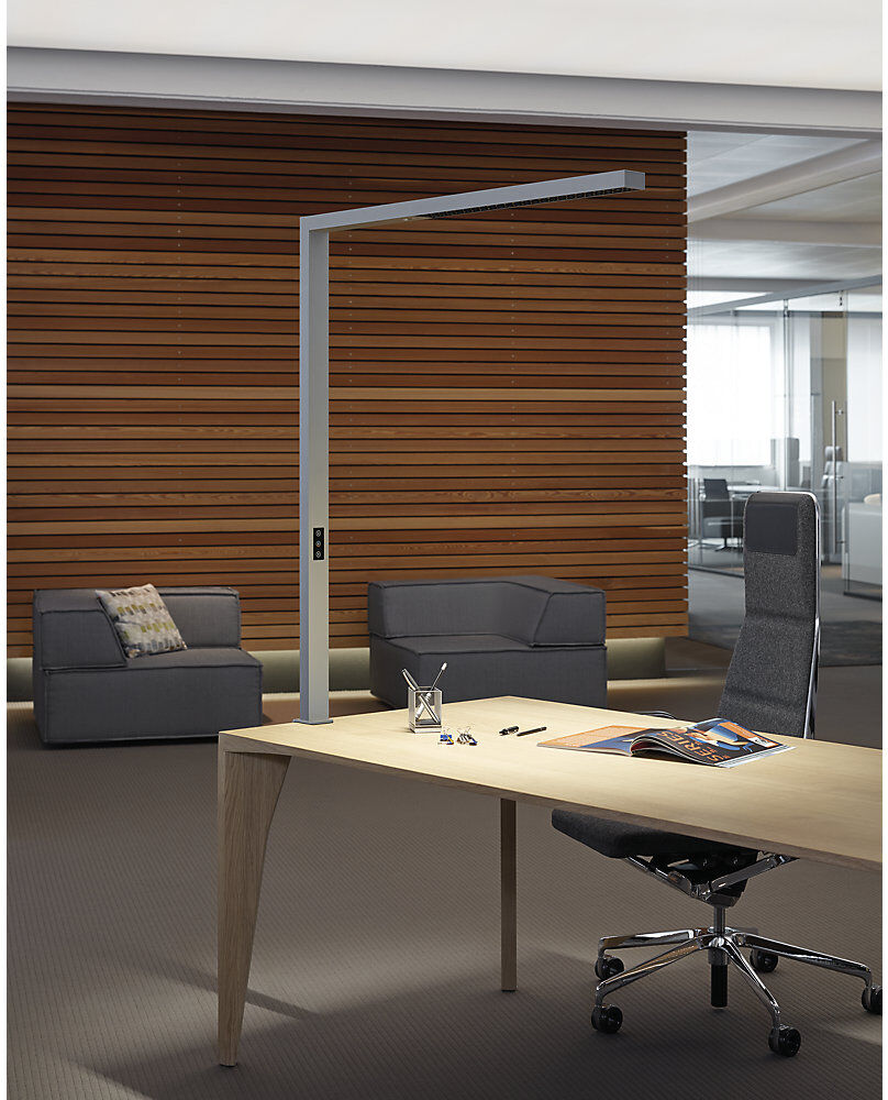 LED-Leuchte MAULsirius colour vario sensor, mit Klemme, dimmbar, RAL 9006 weißalu MAUL